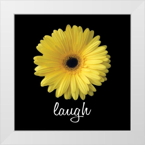 Laugh Daisy White Modern Wood Framed Art Print by Christensen, Jim