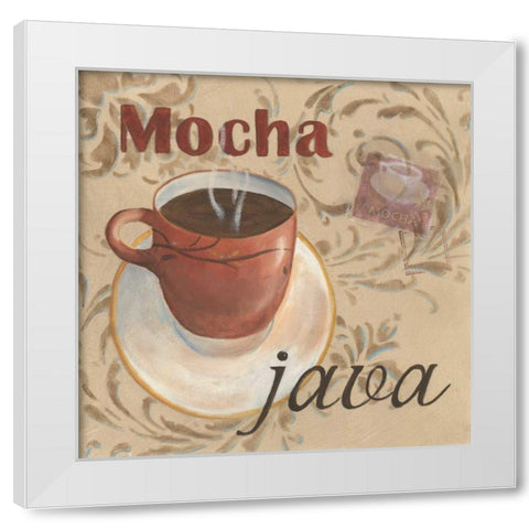 Mocha Java White Modern Wood Framed Art Print by Davis, Paige