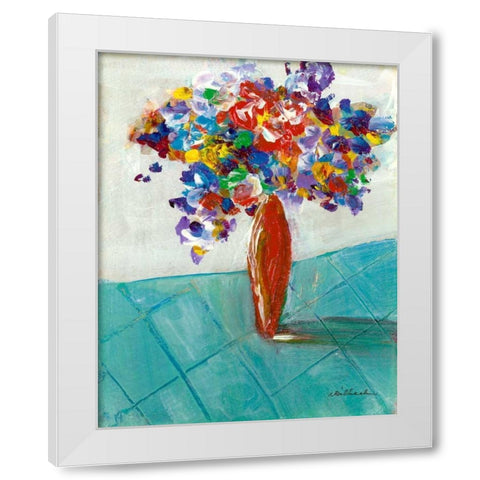Red Vase White Modern Wood Framed Art Print by Dilbeck, Nikki