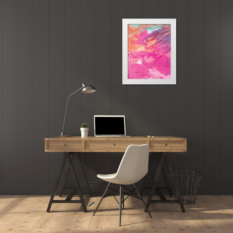 Pink White Modern Wood Framed Art Print by Dilbeck, Nikki