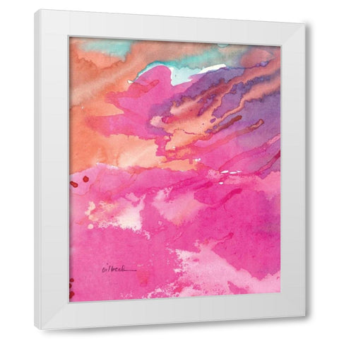 Pink White Modern Wood Framed Art Print by Dilbeck, Nikki
