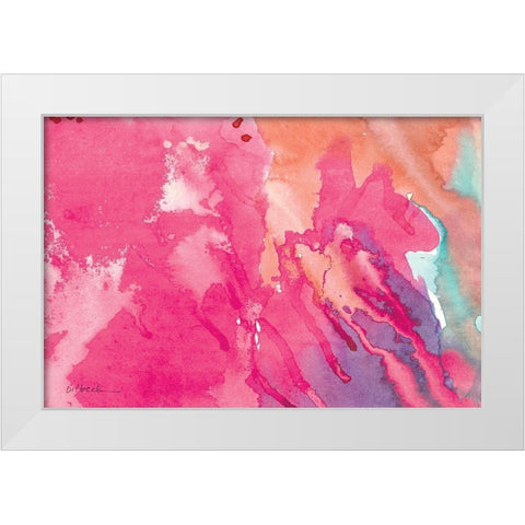 Pink II White Modern Wood Framed Art Print by Nikki, Dilbeck