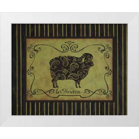 le Mouton White Modern Wood Framed Art Print by Devereux, Sophie
