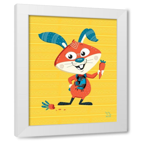 Carrots Up! White Modern Wood Framed Art Print by Blue Fish