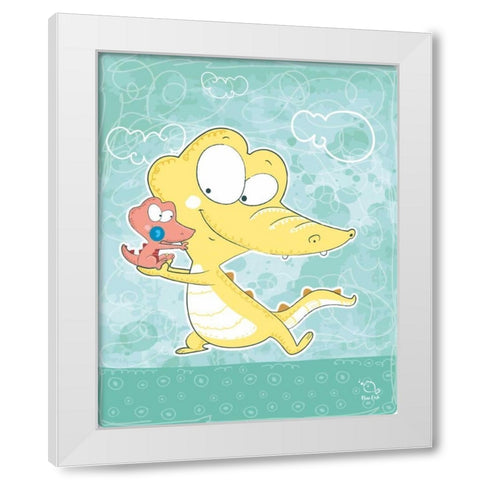 Kuchi-koo White Modern Wood Framed Art Print by Blue Fish