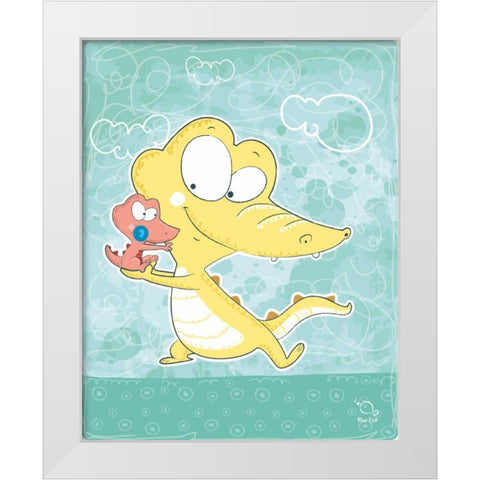 Kuchi-koo White Modern Wood Framed Art Print by Blue Fish