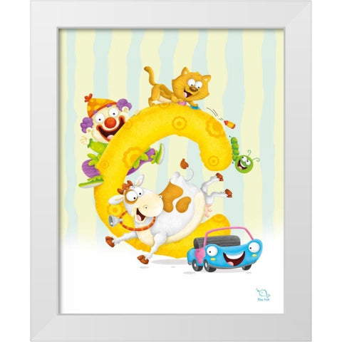 Curly C White Modern Wood Framed Art Print by Blue Fish