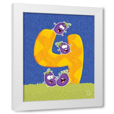 Brinjy 4 White Modern Wood Framed Art Print by Blue Fish