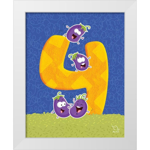 Brinjy 4 White Modern Wood Framed Art Print by Blue Fish