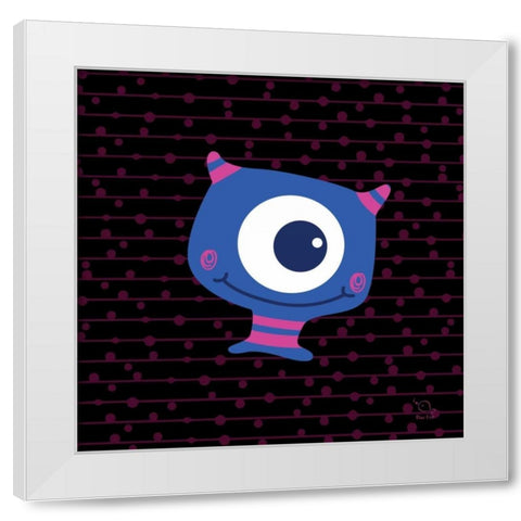 Smiley White Modern Wood Framed Art Print by Blue Fish