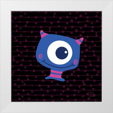 Smiley White Modern Wood Framed Art Print by Blue Fish