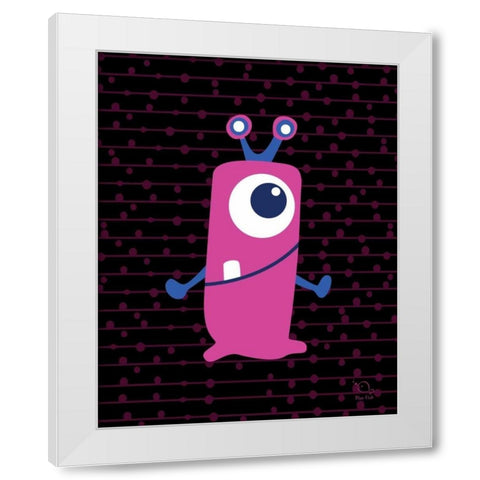 Wriggly White Modern Wood Framed Art Print by Blue Fish