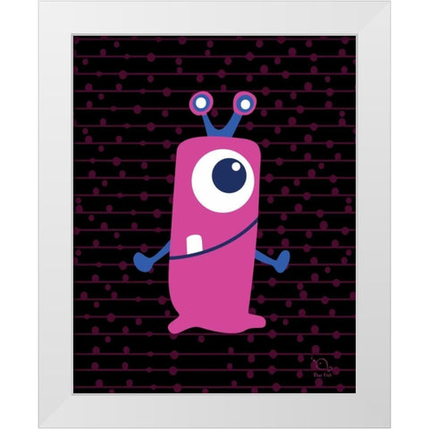 Wriggly White Modern Wood Framed Art Print by Blue Fish