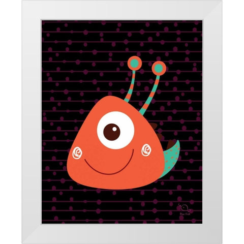 Slimy White Modern Wood Framed Art Print by Blue Fish