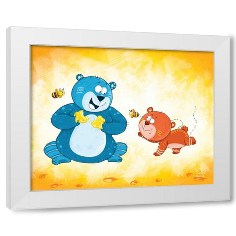 Honey Boo White Modern Wood Framed Art Print by Blue Fish
