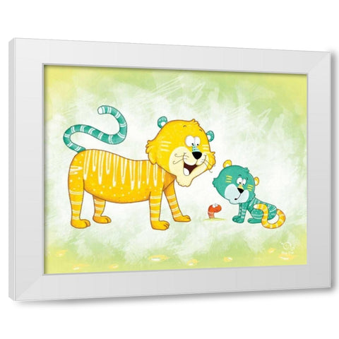 Tiggy Too White Modern Wood Framed Art Print by Blue Fish