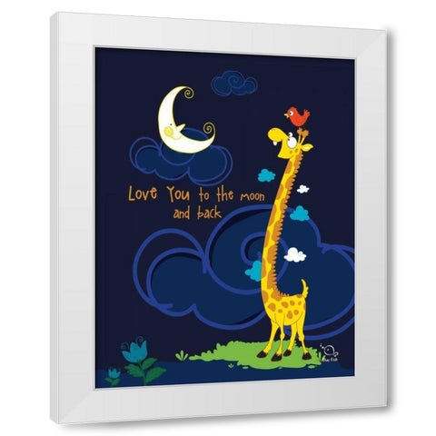 Moony Light! White Modern Wood Framed Art Print by Blue Fish