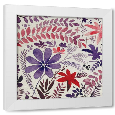 Flowery Dreams II White Modern Wood Framed Art Print by Blue Fish