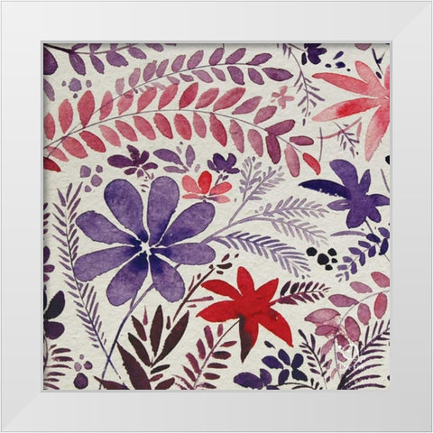 Flowery Dreams II White Modern Wood Framed Art Print by Blue Fish