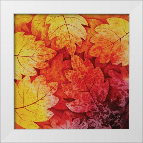 Autumn Hues I White Modern Wood Framed Art Print by Blue Fish