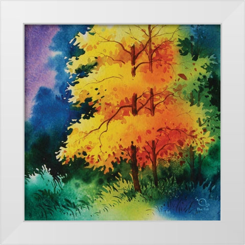 Reflections I White Modern Wood Framed Art Print by Blue Fish