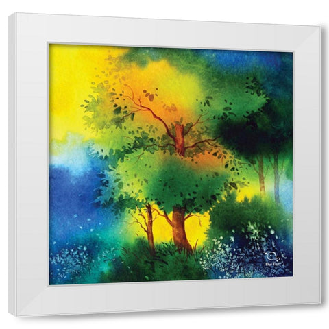 Reflections II White Modern Wood Framed Art Print by Blue Fish