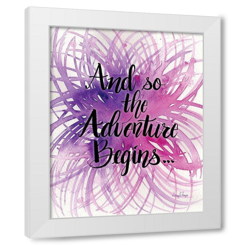 Adventure Begins White Modern Wood Framed Art Print by Frazer, Amy