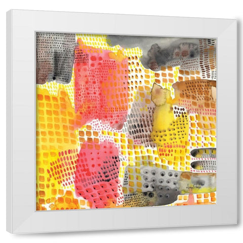 Abstract Pattern White Modern Wood Framed Art Print by Frazer, Amy