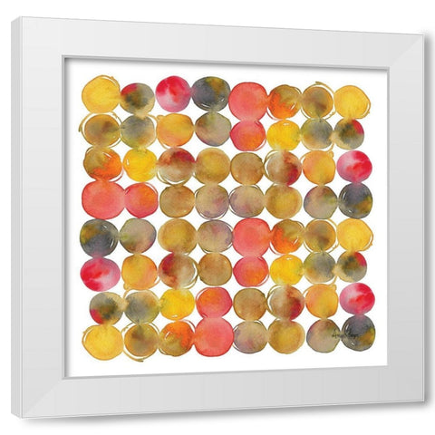 Small Dots White Modern Wood Framed Art Print by Frazer, Amy