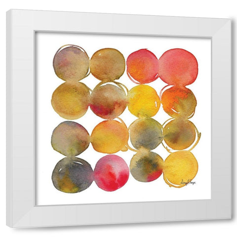 Big Dots White Modern Wood Framed Art Print by Frazer, Amy