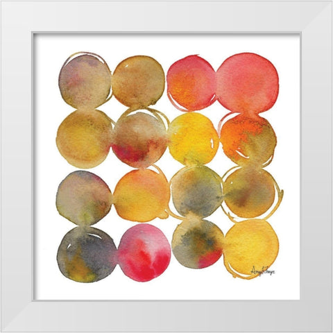 Big Dots White Modern Wood Framed Art Print by Frazer, Amy