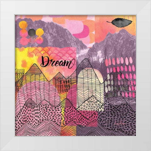 Mountains Dream White Modern Wood Framed Art Print by Frazer, Amy