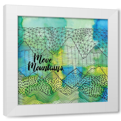 Move Mountains White Modern Wood Framed Art Print by Frazer, Amy