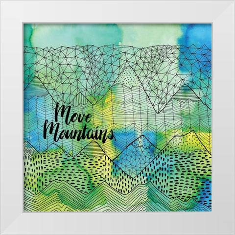 Move Mountains White Modern Wood Framed Art Print by Frazer, Amy