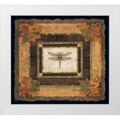 Dragonfly II White Modern Wood Framed Art Print by Gladding, Pamela