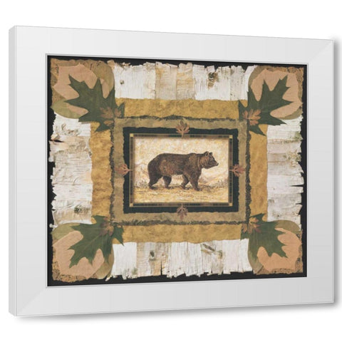 Bear White Modern Wood Framed Art Print by Gladding, Pamela