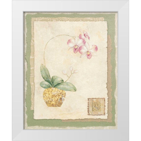Orchid I White Modern Wood Framed Art Print by Gladding, Pamela