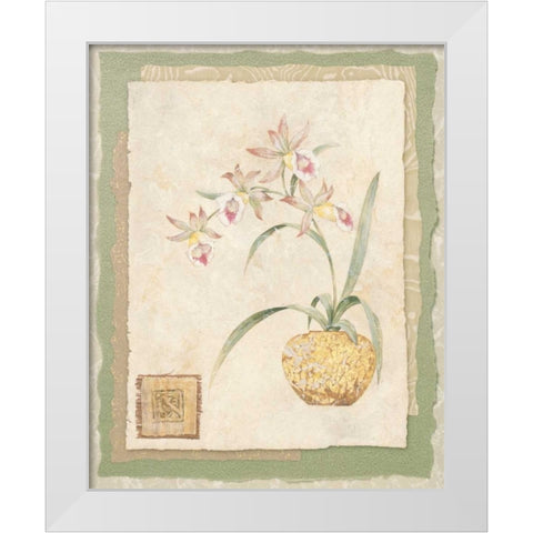 Orchid II White Modern Wood Framed Art Print by Gladding, Pamela