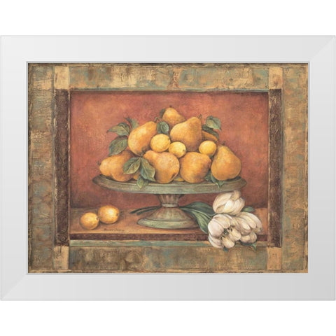Florentine Pear White Modern Wood Framed Art Print by Gladding, Pamela