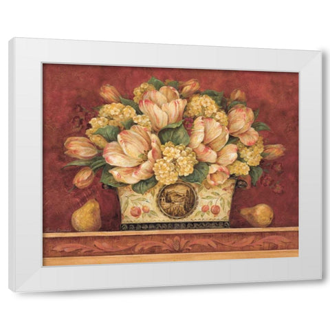 Tulip Tapestry White Modern Wood Framed Art Print by Gladding, Pamela