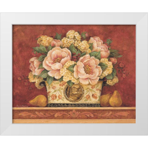 Peony Tapestry White Modern Wood Framed Art Print by Gladding, Pamela