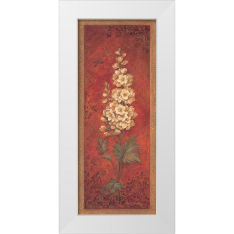 Delphinium White Modern Wood Framed Art Print by Gladding, Pamela