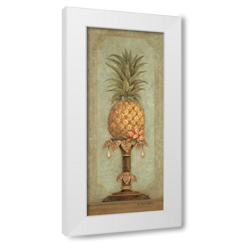 Pineapple and Pearls I White Modern Wood Framed Art Print by Gladding, Pamela