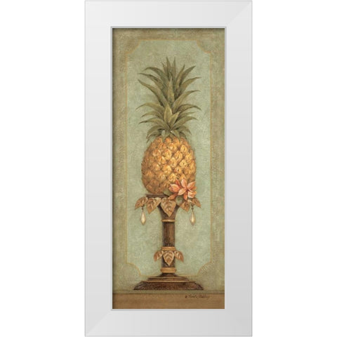 Pineapple and Pearls I White Modern Wood Framed Art Print by Gladding, Pamela