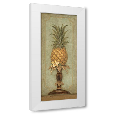 Pineapple and Pearls II White Modern Wood Framed Art Print by Gladding, Pamela