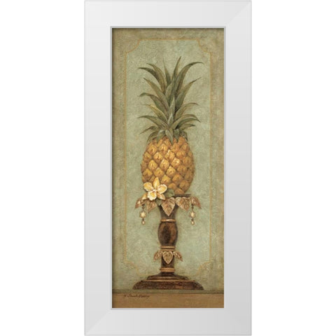 Pineapple and Pearls II White Modern Wood Framed Art Print by Gladding, Pamela