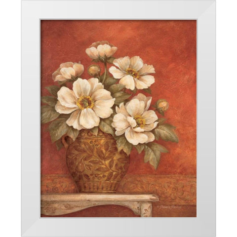 Villa Flora Peonies White Modern Wood Framed Art Print by Gladding, Pamela