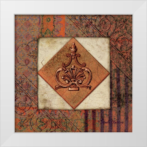 Rust Archivae White Modern Wood Framed Art Print by Gladding, Pamela
