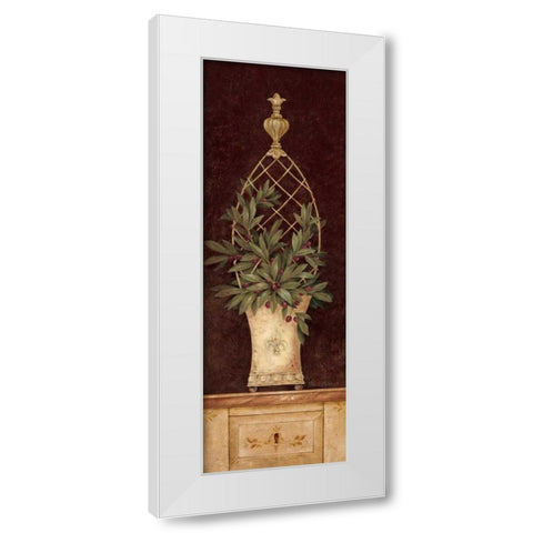 Olive Topiary I White Modern Wood Framed Art Print by Gladding, Pamela