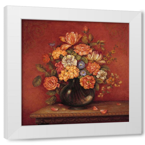 Harmony with Reds I White Modern Wood Framed Art Print by Gladding, Pamela